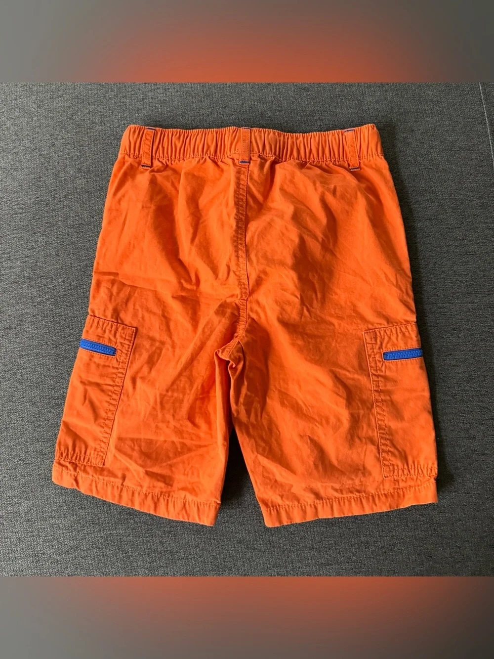 Gymboree Start Your Engines bright orange cargo shorts Boys 8